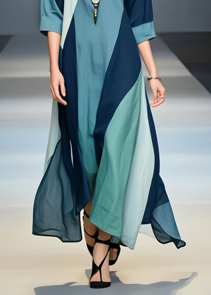 Multicolour Asymmetrical Design Cotton Holiday Dress Summer