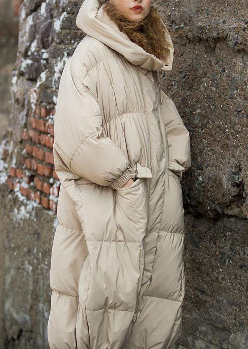Navy Hooded Pockets Duck Down Winter Down Coat
