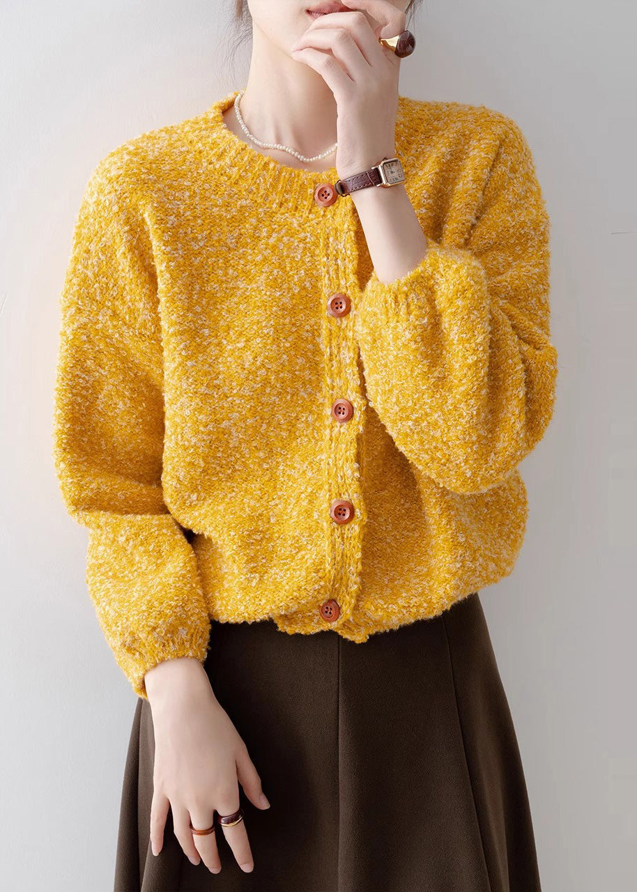 Orange Oversized Warm Knit Cardigan Winter
