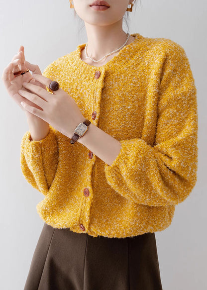 Orange Oversized Warm Knit Cardigan Winter