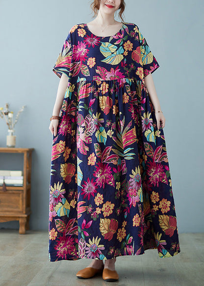 Patchwork Print Holiday Long Dress Summer
