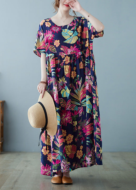 Patchwork Print Holiday Long Dress Summer