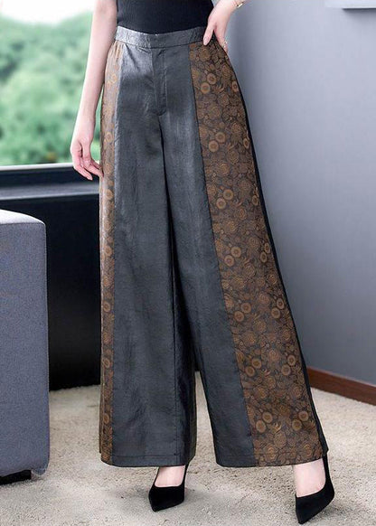 Print High Waist Wide Leg Pants Fall