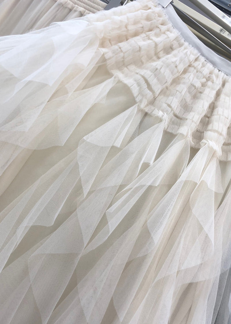 Purple Asymmetrical Patchwork Elastic Waist Tulle a Line Skirt Summer