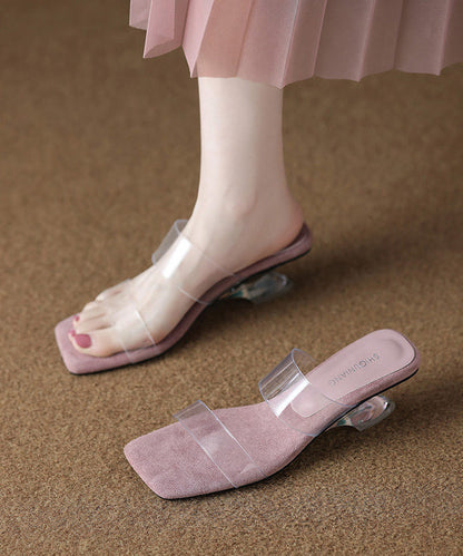 Purple Peep Toe Thong Sandals