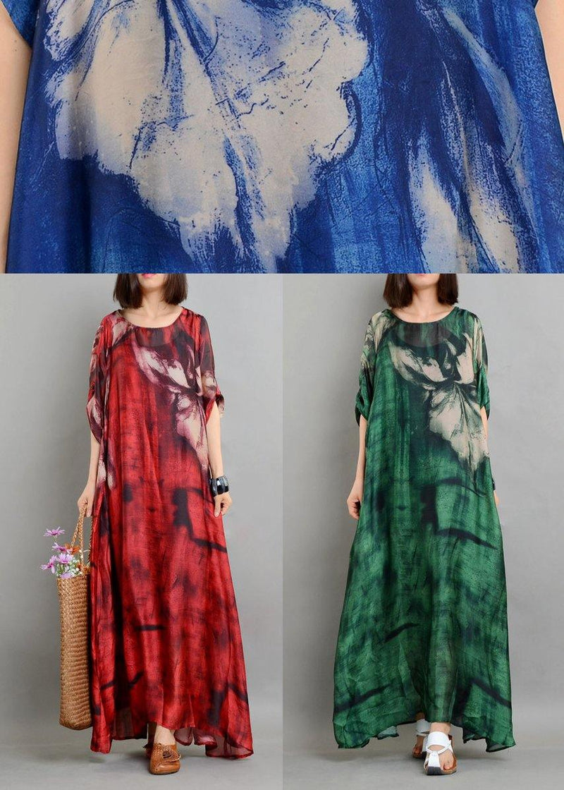 Red Print Asymmetrical Design Two Pieces Set