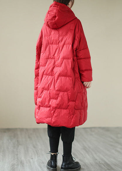 Red Zip Up Thick Fine Cotton Filled Coat Winter
