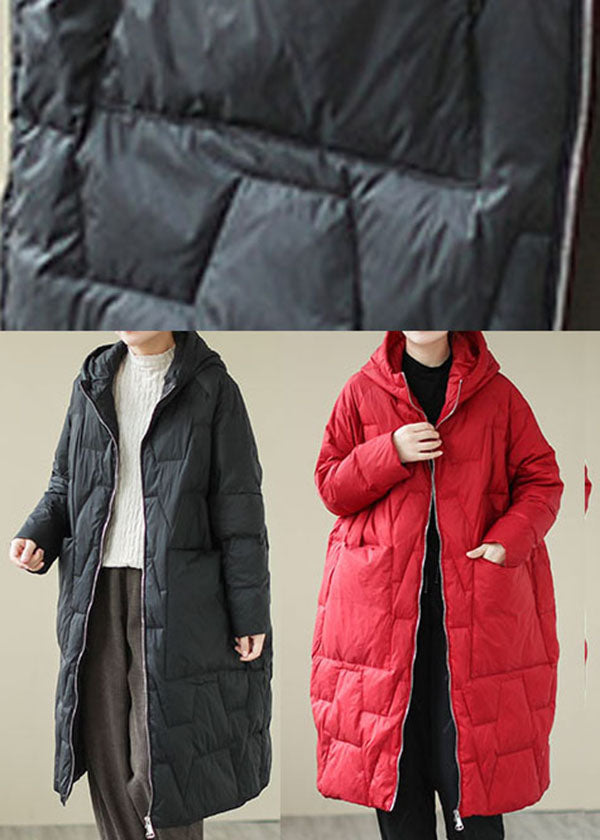 Red Zip Up Thick Fine Cotton Filled Coat Winter