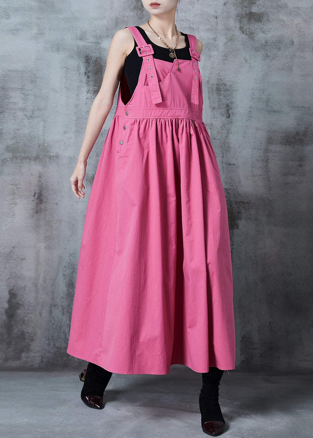 Rose Oversized Exra Large Hem Cotton Holiday Dress Spring