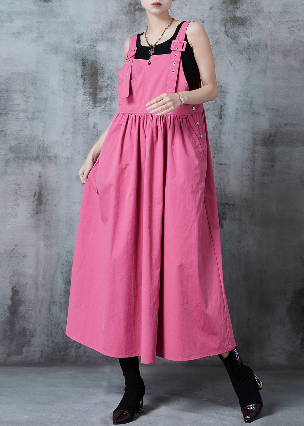 Rose Oversized Exra Large Hem Cotton Holiday Dress Spring