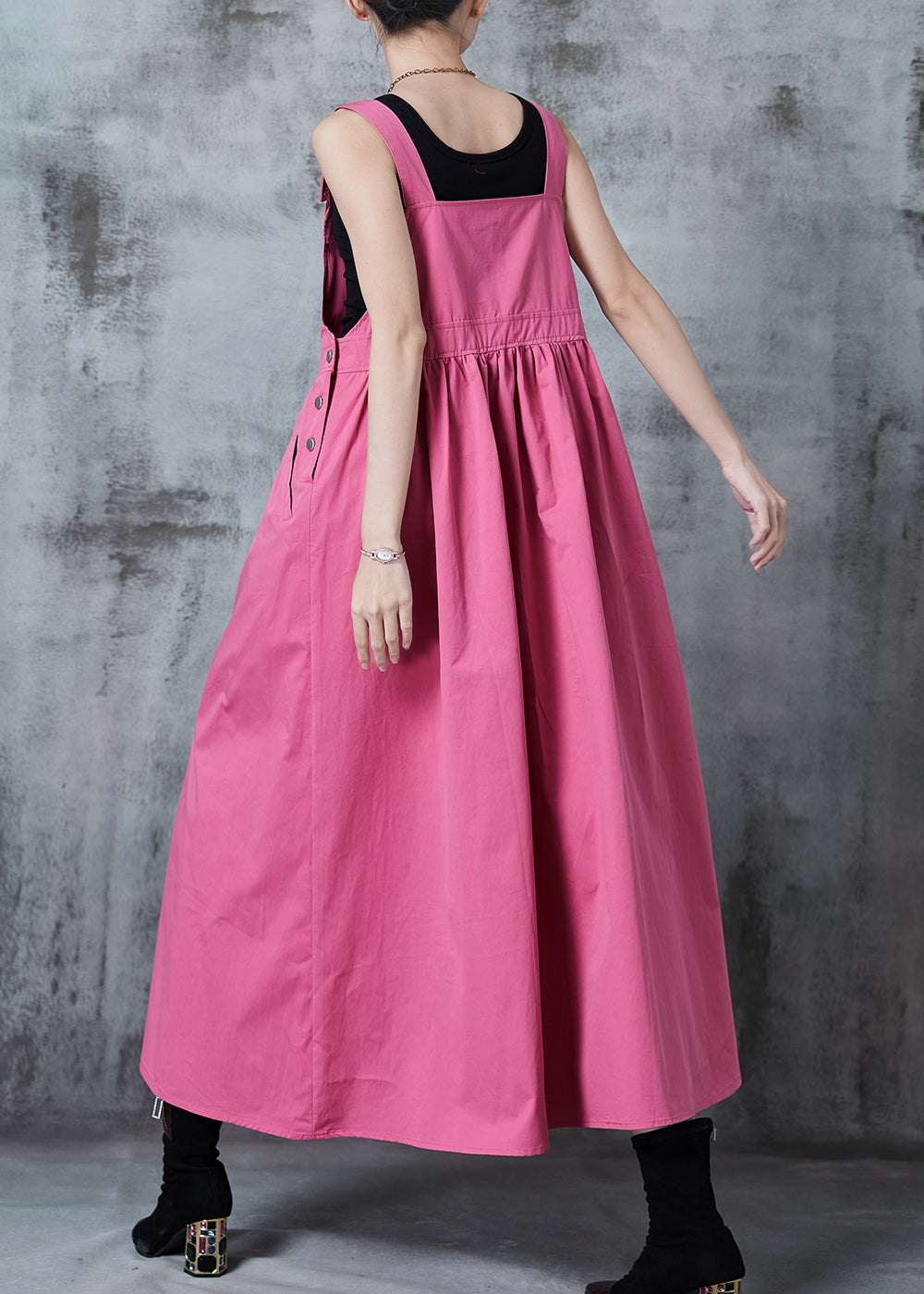 Rose Oversized Exra Large Hem Cotton Holiday Dress Spring