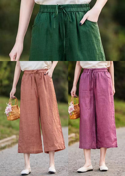 Rose Oversized Linen Wide Leg Pants Summer