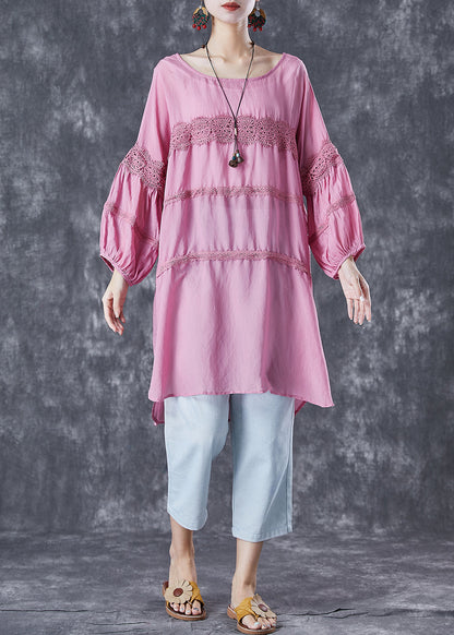 Rose Oversized Patchwork Cotton Robe Dresses Summer