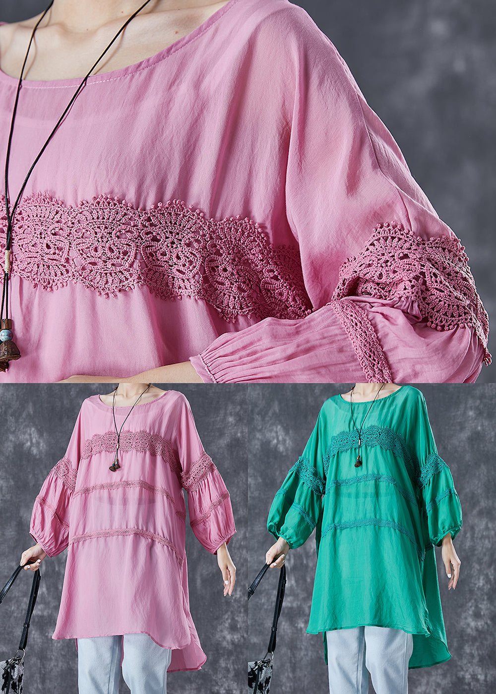 Rose Oversized Patchwork Cotton Robe Dresses Summer