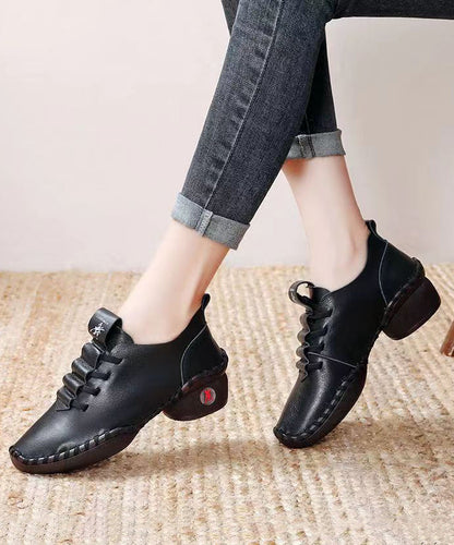 Soft Splicing Chunky Red Cowhide Leather Dance Shoes