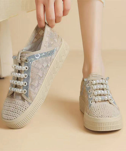 Splicing Flat Feet Shoes Black Breathable Mesh