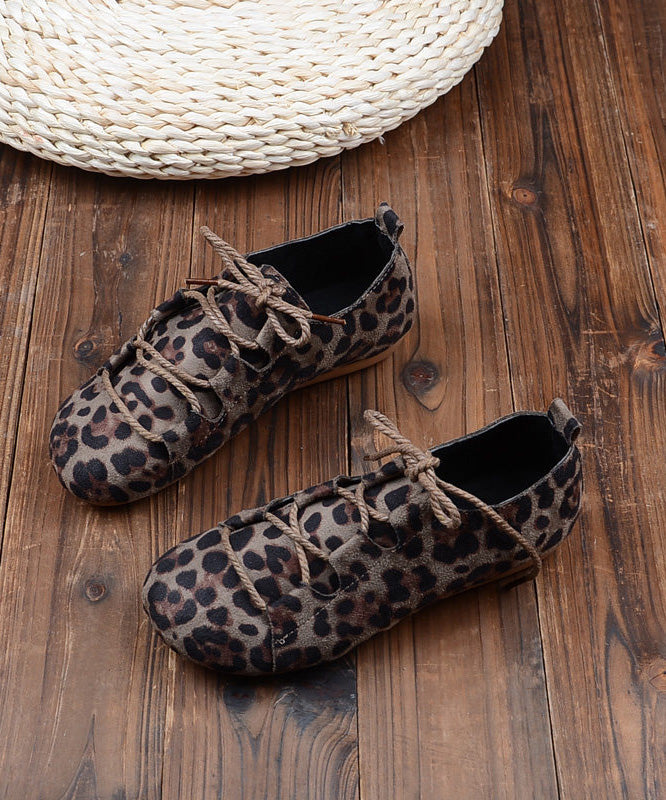 Splicing Penny Loafers Lace Up Khaki Suede