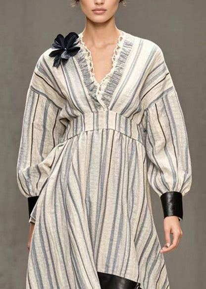 White Asymmetrical Patchwork Silk Velvet Vacation Dresses Spring