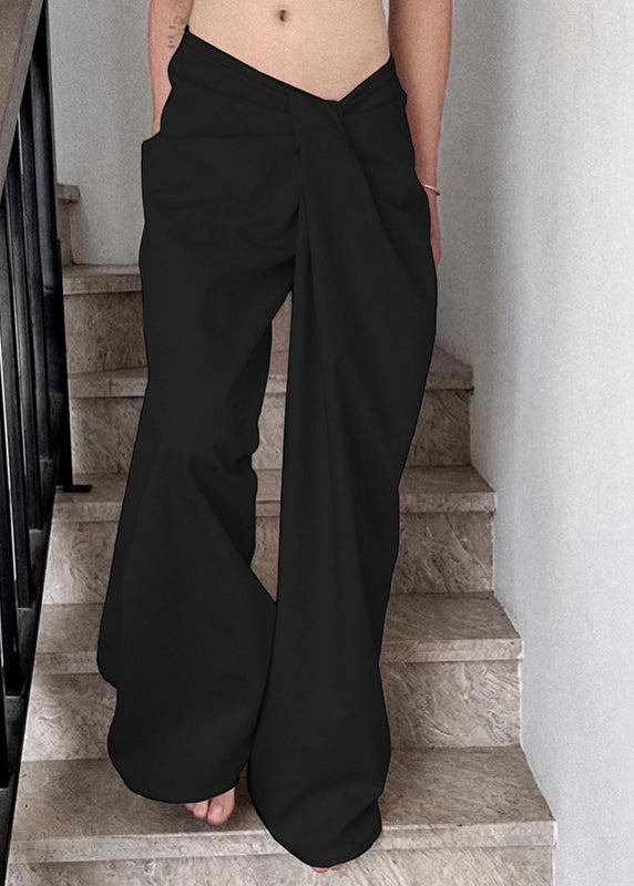 White Asymmetrical Wide Leg Pants Spring