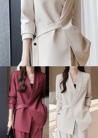 White Spandex Coats Asymmetrical Spring