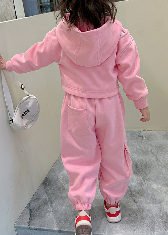 Yellow Hooded Tops and Pants Cotton Baby Two Pieces Set Fall