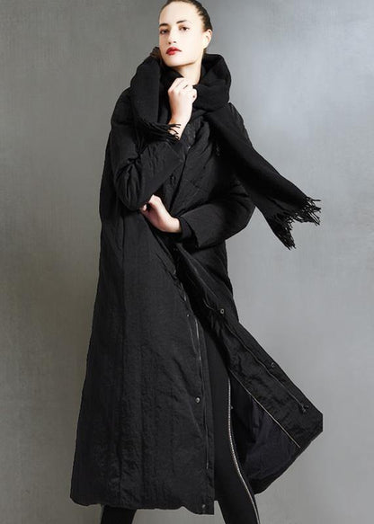 Black Duck Down Coat Zippered Parka Wild Coats