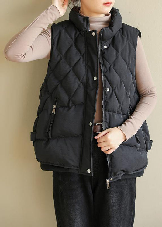 Black Winter Coats Clothing Jackets & Coats Sleeveless Half High Neck Overcoat