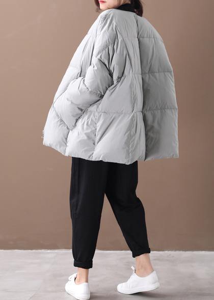 Gray Parka Overcoat Button Down Coat