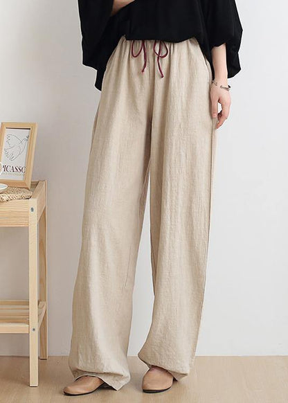 Yellow Geometry Trousers New Spring and Summer Bloomers Linen High Waist Carrot Pants
