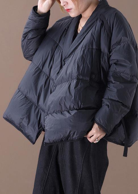 Oversize Down Jacket Winter Overcoat Black Stand Collar Thick Duck Down Coat
