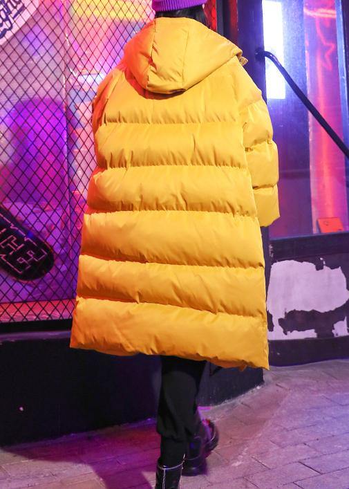Oversized Jackets & Coats Coats Yellow Hooded Zippered Parkas