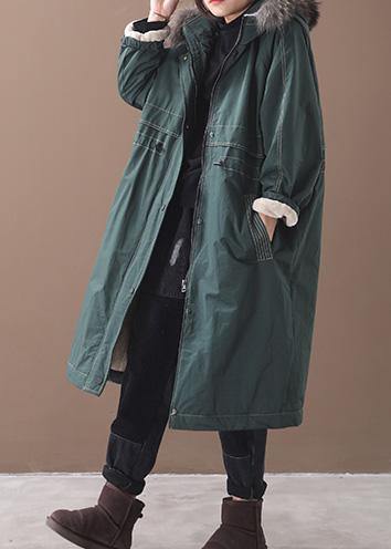 Jackets & Coats Hooded Outwear Army Green Drawstring Coat