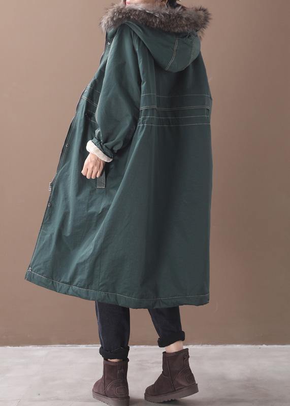Jackets & Coats Hooded Outwear Army Green Drawstring Coat
