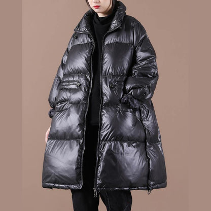 Snow Jackets Outwear Black Stand Collar Thick Warm Winter Coat