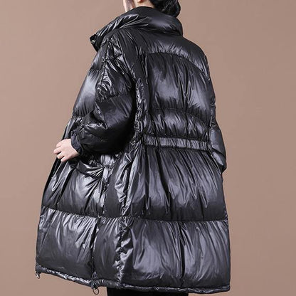 Snow Jackets Outwear Black Stand Collar Thick Warm Winter Coat