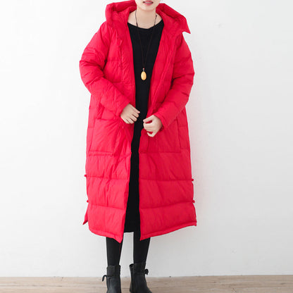 Red Quilted Coat Quilted Coat Thick Hooded Coats Chinese Button
