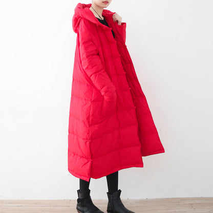Red Quilted Coat Quilted Coat Thick Hooded Coats Chinese Button