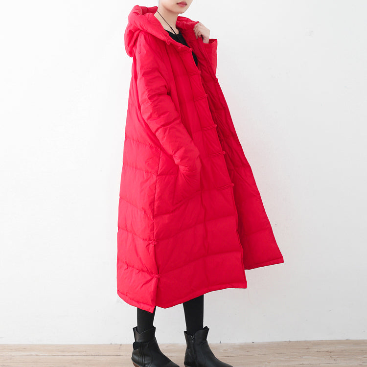 Red Quilted Coat Quilted Coat Thick Hooded Coats Chinese Button