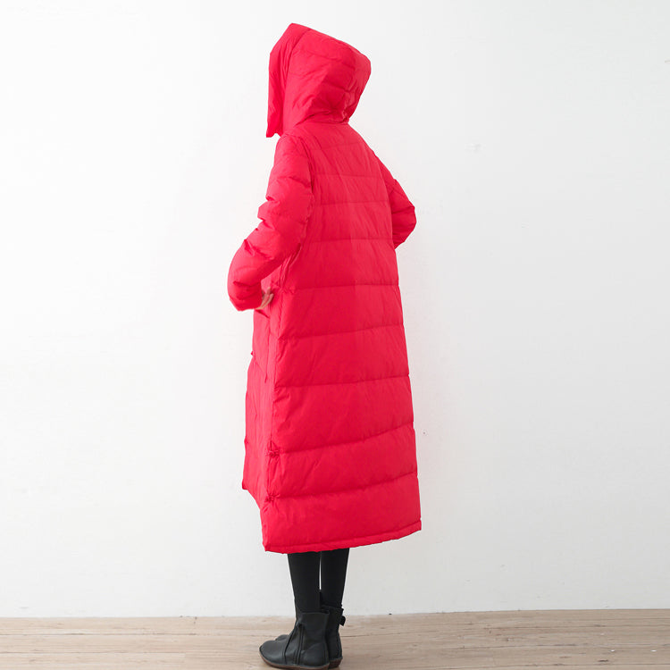 Red Quilted Coat Quilted Coat Thick Hooded Coats Chinese Button