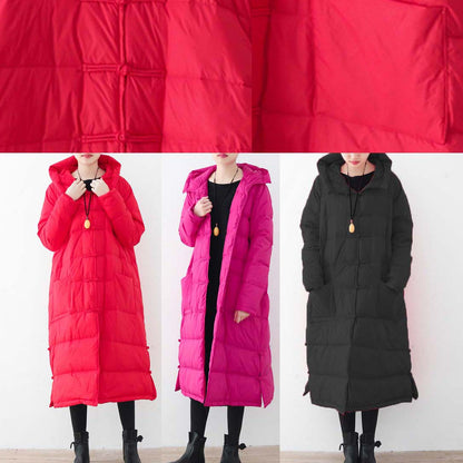 Red Quilted Coat Quilted Coat Thick Hooded Coats Chinese Button