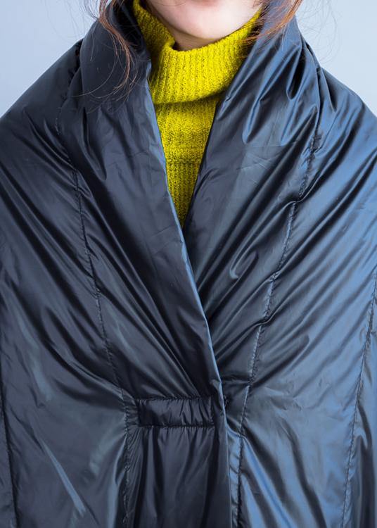Down Jacket V Neck Winter Outwear Black Winter Duck Down Coat