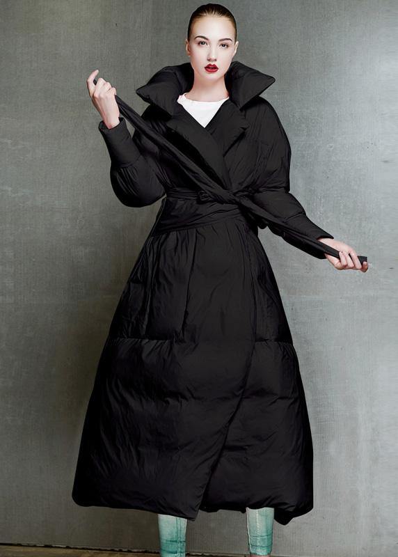 Winter Jacket Tie Waist Coats Pink Lapel Collar Warm Winter Coat