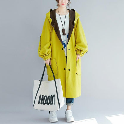 Yellow Parka Hooded Two Ways to Wearwinter Jacket Low High Design Winter Coats