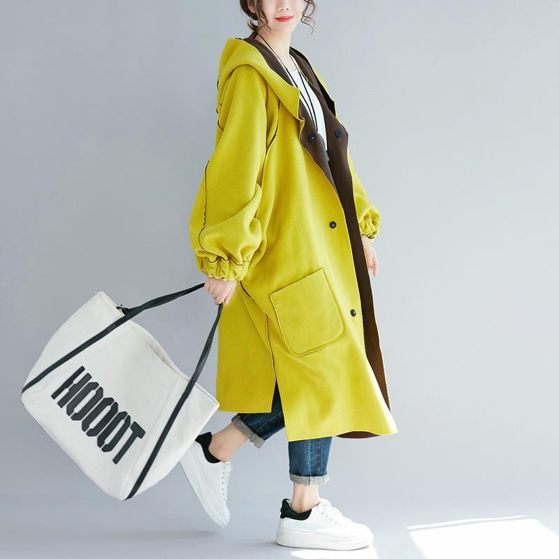 Yellow Parka Hooded Two Ways to Wearwinter Jacket Low High Design Winter Coats
