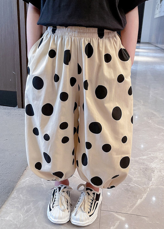 Apricot Dot Pink Kids Lantern Pants Spring