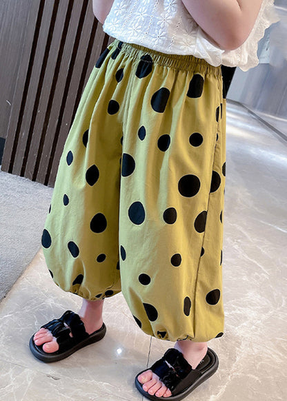 Apricot Dot Pink Kids Lantern Pants Spring