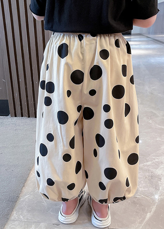 Apricot Dot Pink Kids Lantern Pants Spring