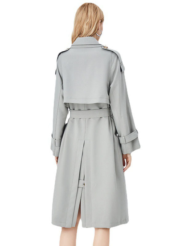 Apricot Double-layer Collar Double Breast Cotton Cinch Trench Spring