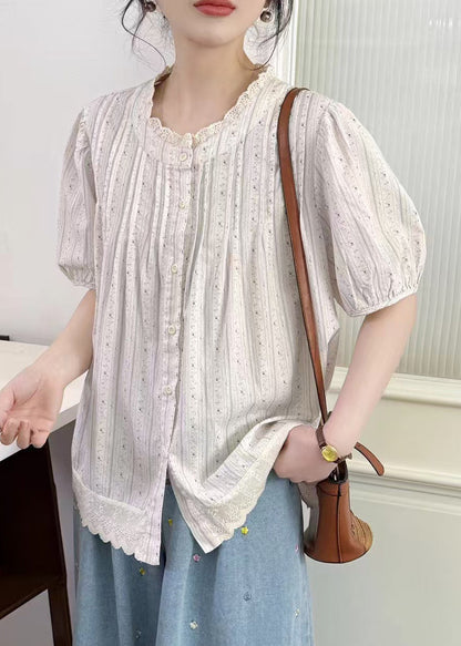 Apricot Oversized Patchwork Cotton Top Summer