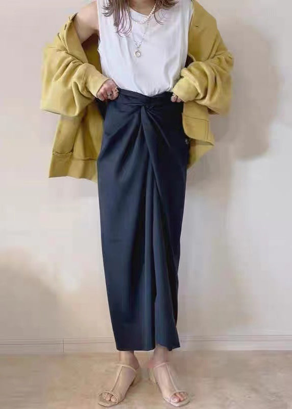 Army Green Asymmetrical Linen Skirts Summer